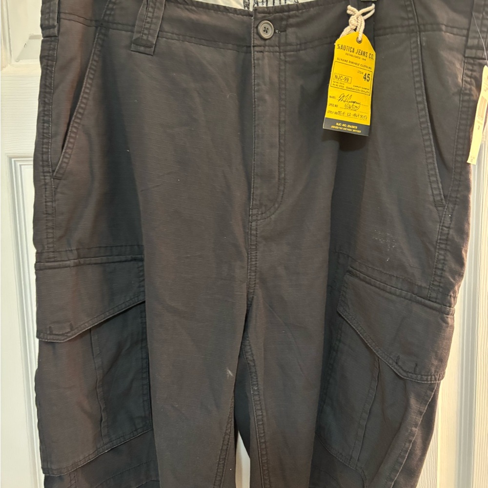Nautica Men's washed Black Cargo shorts